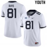 Youth West Virginia Mountaineers NCAA #81 Treylan Davis White Authentic Nike Stitched College Football Jersey YQ15H75UF